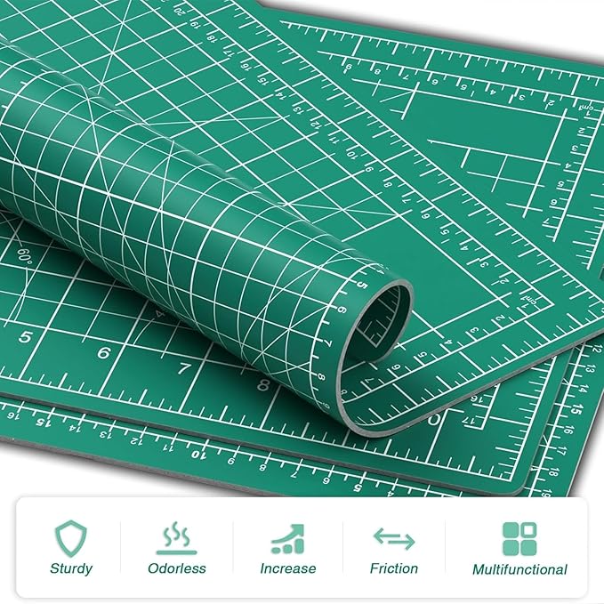DIYSELF Cutting Mat 12in×18in, Cutting Mats for Crafts, Self Healing Cutting Mat A3, Fabric Cutting Mats Double Side for Sewing, Quilting, Craft Mat for Desktop