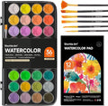 Shuttle Art 43 Pack Watercolor Paint Set, 36 Colors Watercolor Paint Pan Set with 6 Brushes and 1 Watercolor Pad for Beginners, Artists, Kids & Adults Watercolor Painting, Bullet Journal, Calligraphy