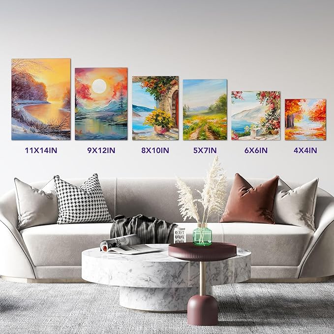 ESRICH Canvas Boards for Painting 20 Multi Pack Paint Canvas Panels 11x14, 9x12, 8x10, 6x6, 5x7, 4x4 Blank Canvases for Painting-Cotton Primed Painting Canvas for Acrylic, Oil, Gouache & Tempera