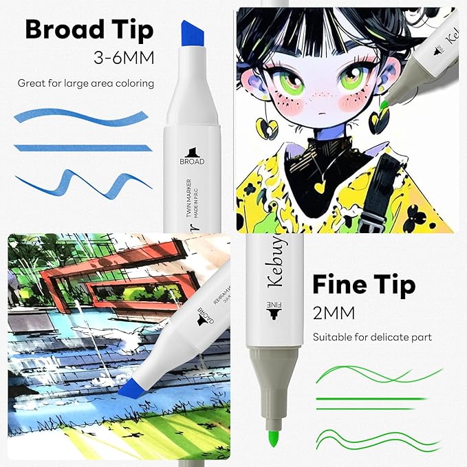 Alcohol Based Art Markers Set 168 Color - Professional Double Sided Marcadores for Artist, Best Blendable Coloring Marker Pens for Adult - Coloring Books No Bleeding Illustration Drawing for Kids