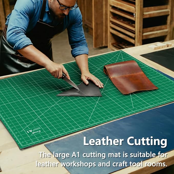 Ecraft 2-Pack 24"x36" Self-Healing Sewing Mat: Large Double-Sided Green 5-Ply Hobby Mat, A1 Rotary Cutting Mat for Sewing, Quilting & Fabric Crafts