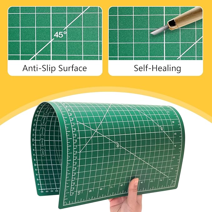 5 Packs Self Healing Cutting Mat 12" x 18" Rotary Cutting Sewing Mat A3, 5-Ply Cutting Board for Fabric Crafting Sewing Scrapbooking Quilting and Precision Cutting