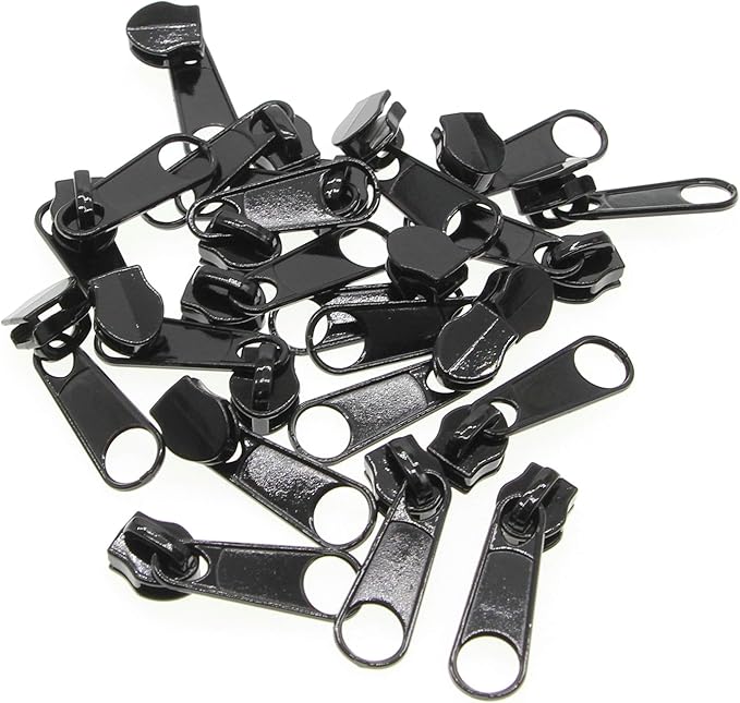 Leekayer #5 Black Nylon Coil Zippers by The Yards Bulk 10 Yards with 25pcs Black Sliders for DIY Tailor Sewing Craft,Luggage,Dress,Sofa Cushion,Pillow,Bag(Black)