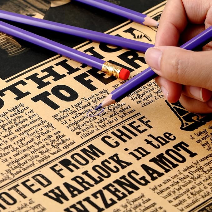 Zhanmai 24 Pieces Purple Pencils with Eraser Pre-sharpened Erasable Checking #2 HB Pencils with Erasable Tops for Writing Drawing Checking Coloring Tests Grading Map Coloring Editing Office Favors
