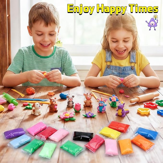 72 Pcs 38oz Air Dry Clay Bulk Modeling Ultra Lightweight Foam Modeling Clay for Kids Adults DIY Gifts Party Arts Crafts and School Project Supplies (16 Colors)