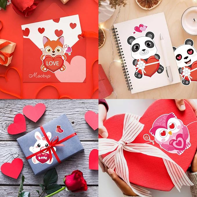 32 Sheets Valentine Stickers for Kids, Valentine' s Day Make a Face Stickers, Make Your Own Valentine Sticker for Boys Girls, Valentines Gifts Classroom Teacher Reward Valentine' s Day Party Supplies