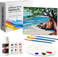 Painting4Real DIY Art Painting Kit for Adults – Learn to Paint Cliffside Pines with Video Tutorials – 9 Pieces Acrylic Paint Set for Adults –Perfect Christmas Crafts & Holiday Gifts for Art Lovers