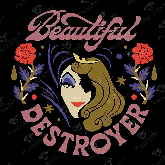 DIAMOND ART CLUB Beautiful Destroyer Diamond Painting Kit, Fun DIY Crafts for Adults, Round Diamond Art Canvas, 13" x 13"