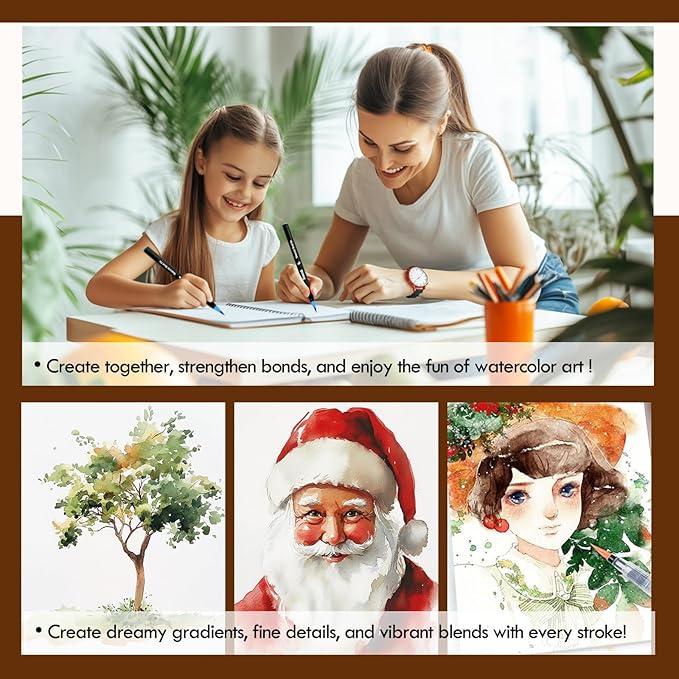 Watercolor Brush Pens Art Markers, Art Supplies 20Pcs Brush Marker Pens Colored Pens Script Paintbrush for Calligraphy with 1 Water Colouring Paintbrush Felt Tip Pen