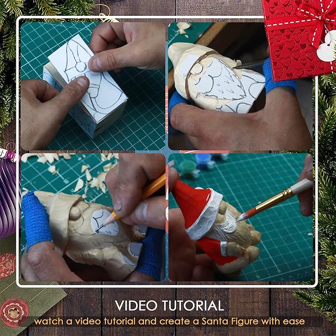 BeaverCraft DIY06 Santa Whittling Kit – Wood Carving Kit for Beginners – Wood Carving Tools Set, Diy Crafts for Adults – Woodworking Kits for Kids&Teens – Hobby Kits for Adults, Woodworking Gifts