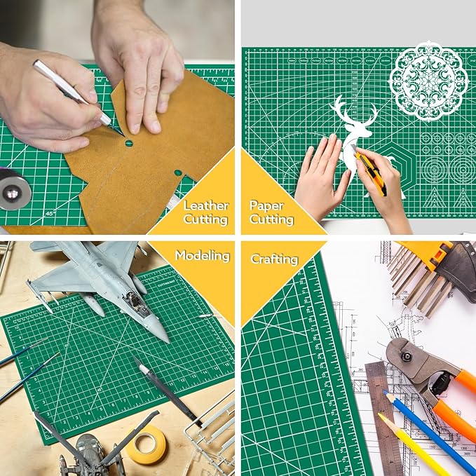 5 Packs Self Healing Cutting Mat 12" x 18" Rotary Cutting Sewing Mat A3, 5-Ply Cutting Board for Fabric Crafting Sewing Scrapbooking Quilting and Precision Cutting
