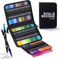 Dual Markers Brush Pens, 72 Colors Art Marker Set with Brush and Fine Tips – Premium Art Supplies for Adults, Perfect for Coloring Books, Hand Lettering, Calligraphy, and Drawing