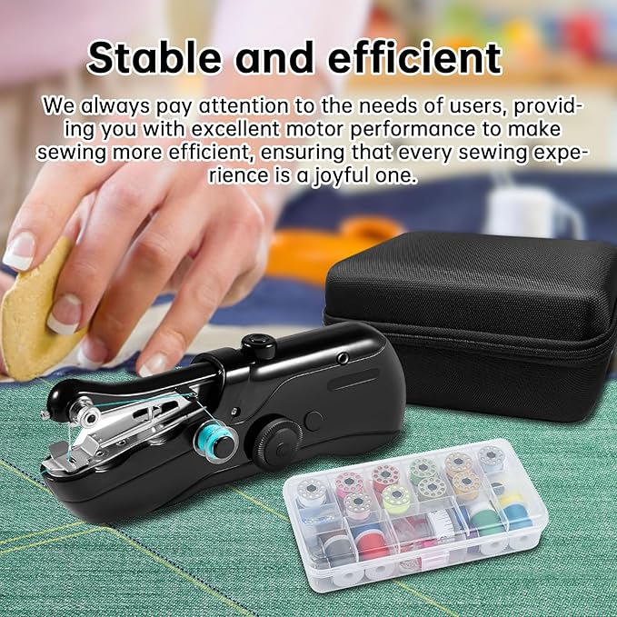Handheld Sewing Machine, Beginner's Sewing kit with Storage, Two Power Supply Modes, Electric Switch, Simple Operation, Portable mini, Beginner's Sewing Machine.Black