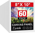 ESRICH 8x10 Canvas for Painting, 60 Pack Canvas Boards for Painting, Blank Canvases for Adult & Kids-Cotton Primed Painting Canvas Panels for Oil, Watercolor, Acrylic, Tempera.
