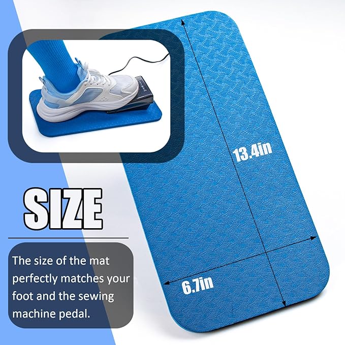 Sewing Machine Pedal Mat, No Slip Mat for Sewing Machine Foot Pedal, Waterproof Easy to Clean, Quilting Supplies Accessories (1pcs)