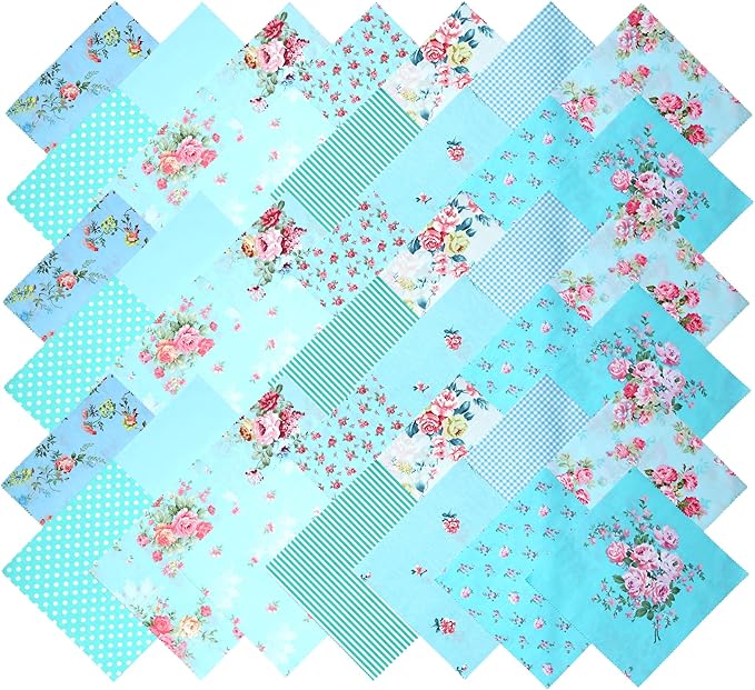 Layer Cake Fabric for Quilting 10 inch, Layer Cake Fabric Clearance, Pre-cuts Quilt Squares 10x10, Floral Layer Cakes for Quilting, Sewing, and DIY Patchwork Crafts