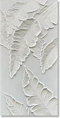 NANKAI Art Hand Painted Thick Texture White Abstract Art Oil Painting 48x24 inch White Leaf Texture Painter House Wall Art Decorative Oil Painting