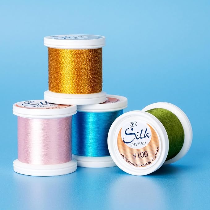 YLI Threads Silk Thread – 100 wt Fine Japanese Silk for Appliqué, EPP, and Quilting - Aqua