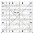 The Quilted Bear Quilting Rulers - Transparent Acrylic Non Slip Quilting, Patchwork & Sewing Ruler with Clear Black Lines & 30, 45 & 60 Degree Angles for Perfect Accuracy & Precision (9.5" x 9.5")