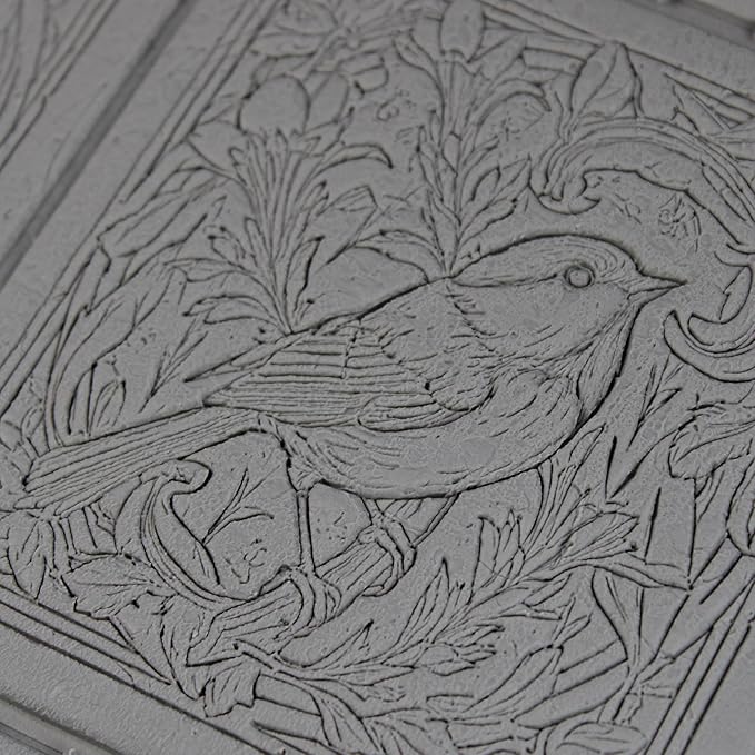 Chickadee Clay Texture Roller (4") - Bird Set #02 - Embossing Pattern Roller for Polymer & Ceramic Clay, Pottery & Crafts