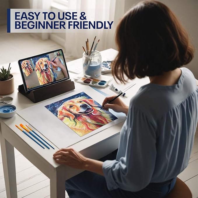DIY Art Painting Kit for Adults – Learn to Paint Radiant Retriever with Video Tutorials – 9 Pieces Acrylic Paint Set for Adults –Perfect Christmas Crafts & Holiday Gifts for Art Lovers