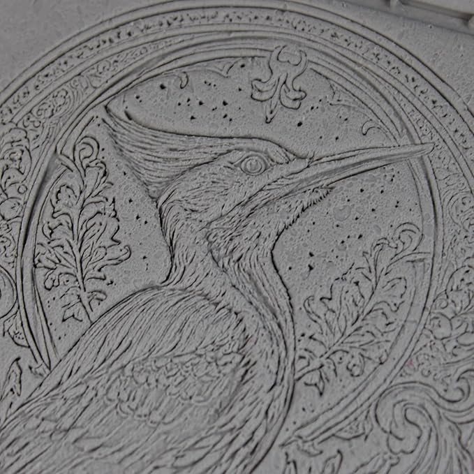 Woodpecker Clay Texture Roller (4") - Bird Set #02 - Embossing Pattern Roller for Polymer & Ceramic Clay, Pottery & Crafts
