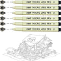 Micro Fineliner Pens 6Pcs 0.25mm/Set, Ultra Fine Fineliner Pen, Water-based Black Pigment Ink, Drawing Journaling Doodling Supplies for Artists, Designers, Students