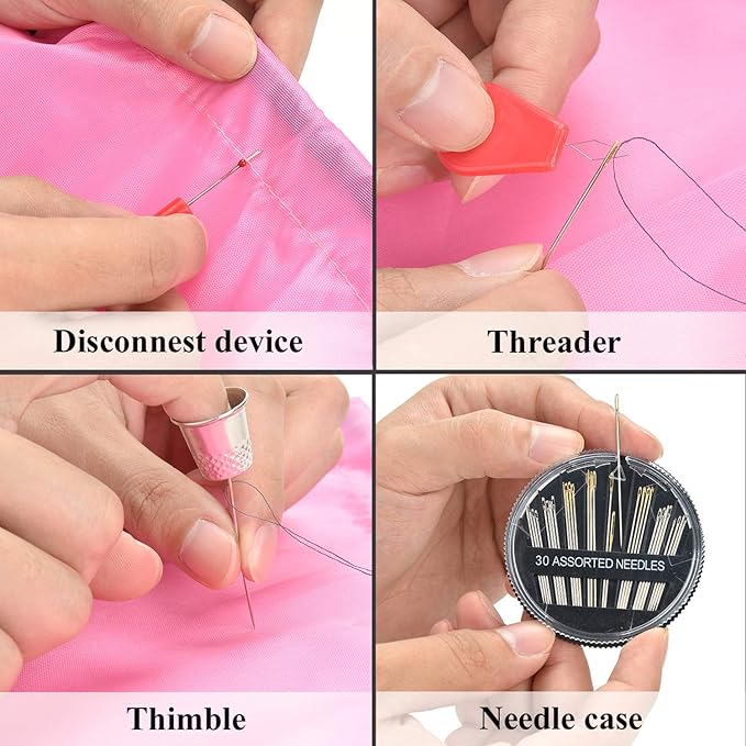 Sewing KIT, DIY Sewing Supplies with Sewing Accessories, Portable Mini Sewing Kit for Beginner, Traveller and Emergency Clothing Fixes, with Premium Black Carrying Case (B)