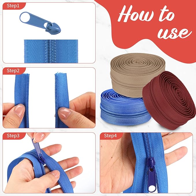 WILLBOND 100 Yards 20 Pcs Sewing Zippers Bulk #5 Nylon Coil Zippers 20 Color Assorted Zipper for Sewing with 200 Zipper Sliders for DIY Tailor Bags Purses Crafts Supplies(Retro Color)