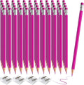48 PCS Pink Checking Pencils Erasable Colored Pencils with Eraser Pre-Sharpened 2 HB for Checking, Grading, Tests & Office/School Supplies (Pink)