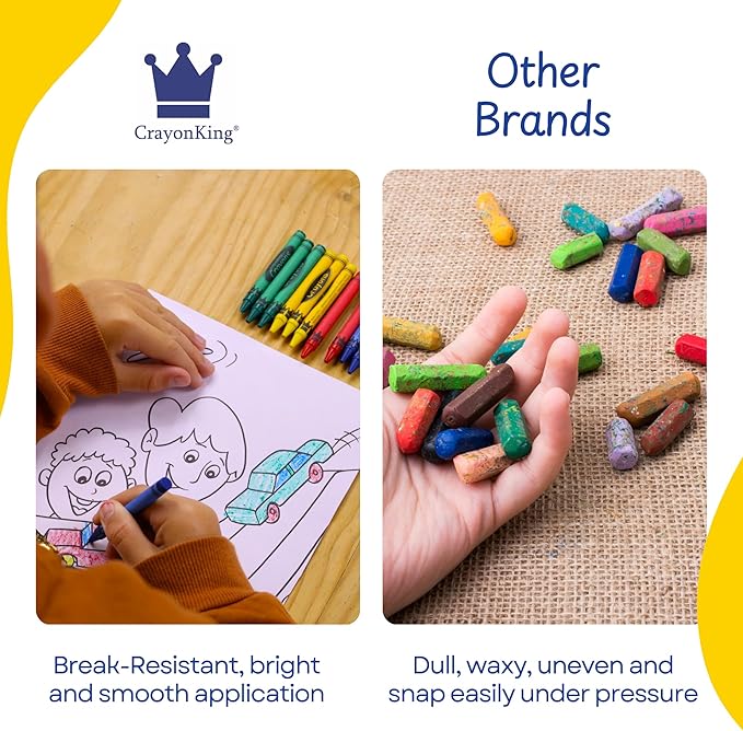 CrayonKing 3,000 Bulk Crayons (750 pcs of red, green, blue and yellow) – Not polybagged. Non-Toxic, Perfect for Parties, Restaurants, Classrooms & More