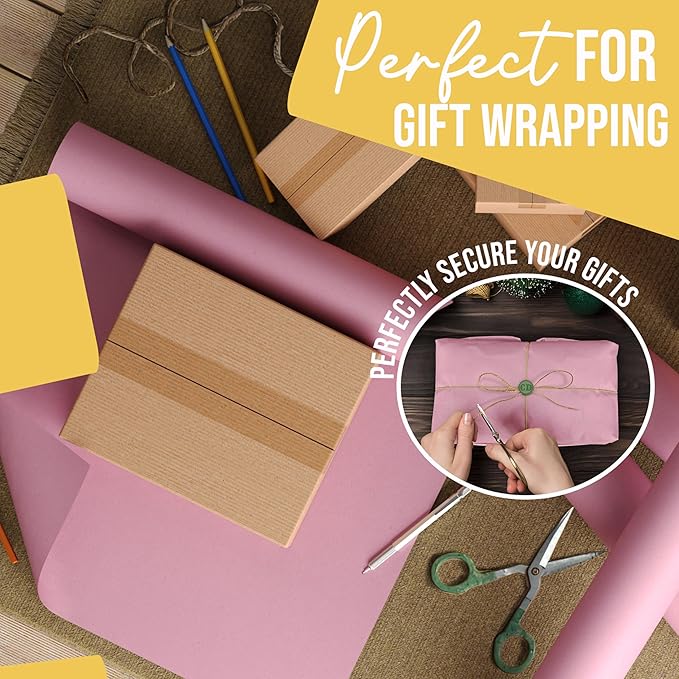 Crown Display Hot Pink Kraft Paper Roll - 36" X 1320" (110' Ft) - Perfect for Shipping & Packing - Craft Paper