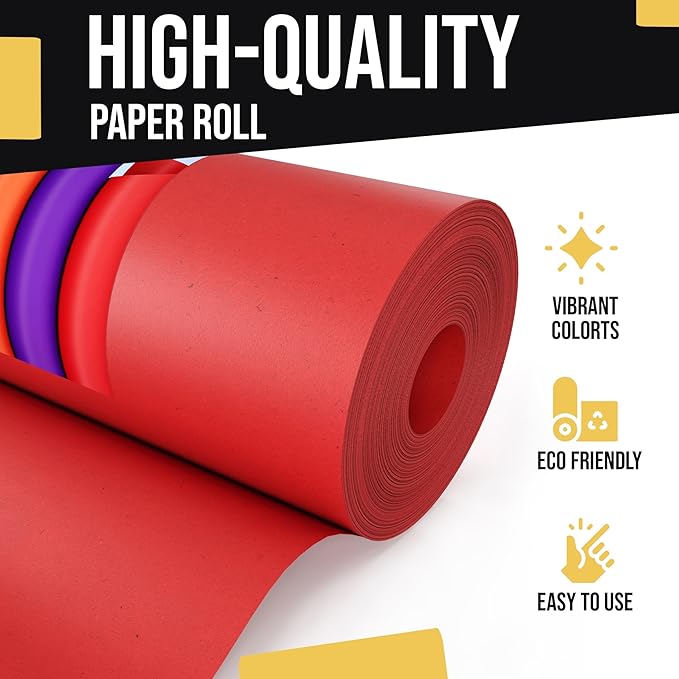 Crown Display Kraft Colored Craft Paper - 17.75" X 1320" Roll (110' Ft), Perfect for Shipping & Packing