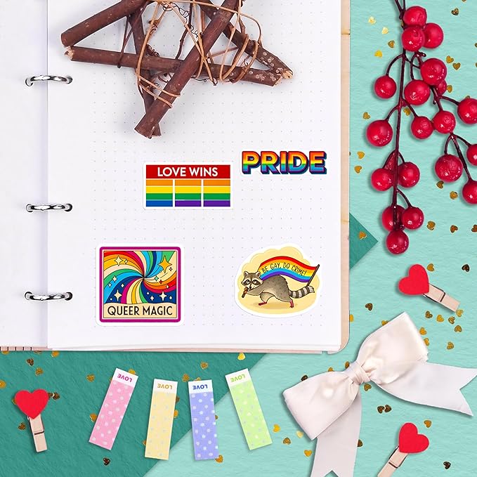 100Pcs Queer LGBTQ+ Stickers for Water Bottle, for Laptop - Queer Gifts, Party Supplies & Decorations -Trans, Gay Pride Stickers