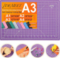 Thickened 18"x12" Self Healing Cutting Mat, Idemeet Rotary Cutting Sewing Mat for Crafts, 5-Ply Blade Table Protector Cut Board for Fabric Leather Cutting Quilting Modeling Hobby Project, A3, Purple