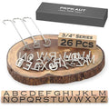 26Pcs Mini 3/4" Branding Irons, Alphabet Custom Wood Branding Iron Personalized for Wood Working, Leather Hats, Felt, Cowhide, BBQ Brander & Bread Logo, Steak Branding Iron for Food
