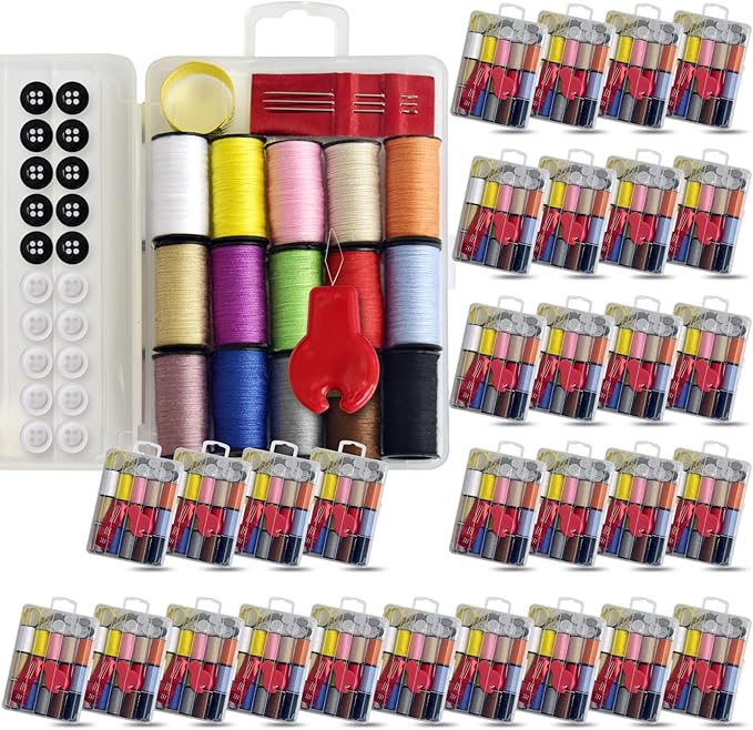 Mini Sewing Kit, Portable Sewing Kit, Portable Travel Sewing Box Kit for Adults Supplies Repair Project (30)