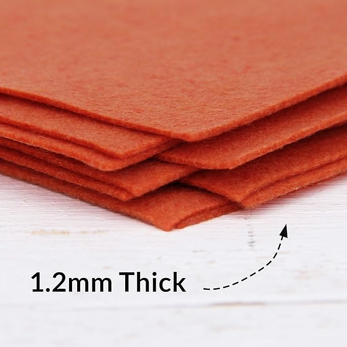 Threadart Premium Felt Roll - 12" x 10yd - Rust | Soft Wool-Like Feel | 1.2mm Thick Fabric for DIY Crafts, Sewing, Crafting Projects | Compatible with Cricut Maker