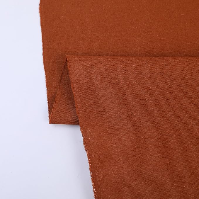 Brown Cotton Fabric for Sewing 59 Inch Wide Natural 100% Cotton Poplin Fabric by The Yard Soft Embroidery Cotton Material Apparel Cloth (Brown, 1 Yard)