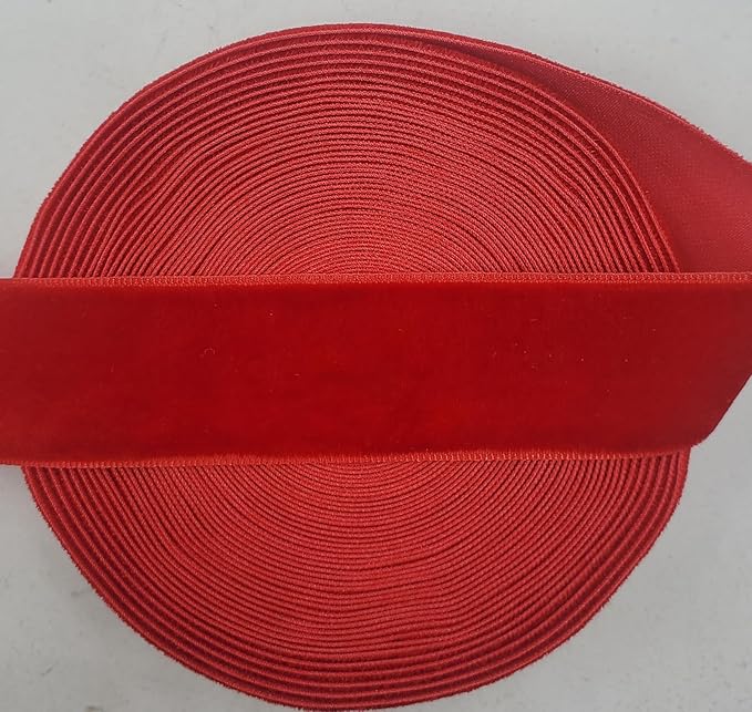 10 Yards Velvet Ribbon Spool (Red, 1")