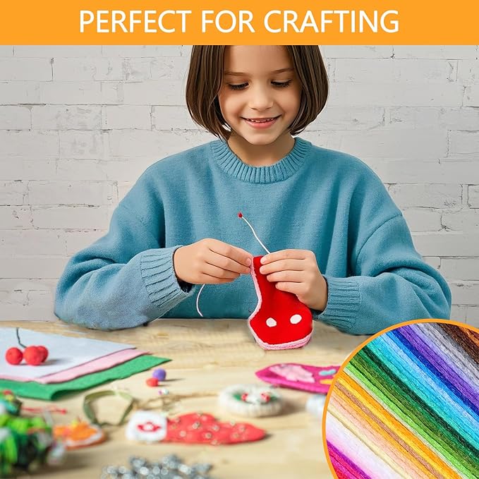 45PCS Felt Fabric Sheets Craft - 8"x 12" Assorted Colors - 1mm Thick Square Nonwoven Felt Fabric for Crafts DIY