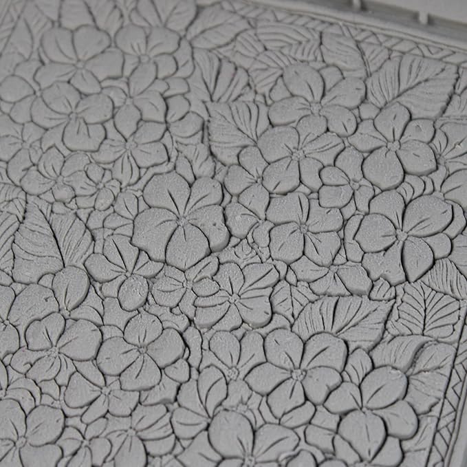Hydrangea Clay Texture Roller (4") - Flower Set #02 - Embossing Pattern Roller for Polymer & Ceramic Clay, Pottery & Crafts