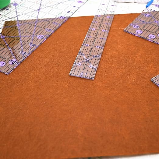 Quilting Rulers,Sewing Rulers,4 Piece Quilting Square Templates Purple(1"X11",1.5"X12",3"X16",6"X17")