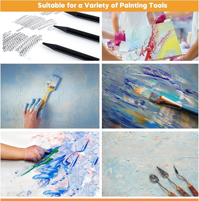 CONDA 6x6 inch Stretched Canvas for Painting, Pack of 12, 100% Cotton, 5/8 Inch Profile Value Bulk Pack for Acrylics, Oils Painting