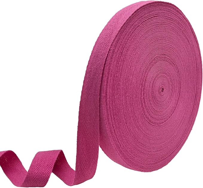 40 Yards Herringbone Twill Tape for Sewing,Pet Collar,Gift Wrapping Home Deco -3/4 inch Rose Cotton Webbing Straps-Natural Bias Binding Tape for Handles, Crafting & DIY Projects