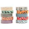 10 Rolls Skinny Washi Tape Set Texture Arts Adhesive Tapes Basic Patterns Decorative Masking Tape Sets for Craft, Kids, Scrapbook, DIY, Gift Wrapping (Style Two)