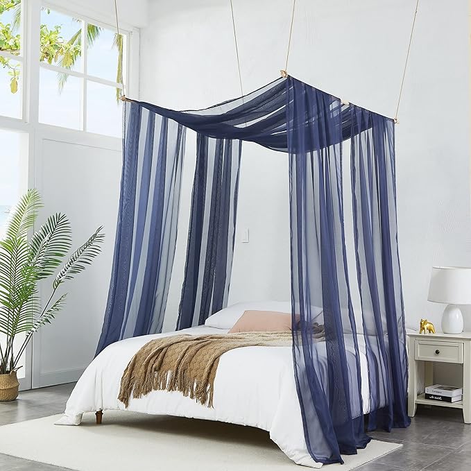 Warm Home Designs Wedding Arch Draping Fabric Bundle Has 2 216 Inch (18 Feet) Scarves in Navy Blue Fabric for Ceremony or Wedding Decoration. AD Navy & Navy 216”