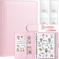Reusable Sticker Book, A5 PU Leather Sticker Collecting Album with 100 Sides Blank Release Paper and 140 Pockets for Adult Kids Toddlers (Pink)
