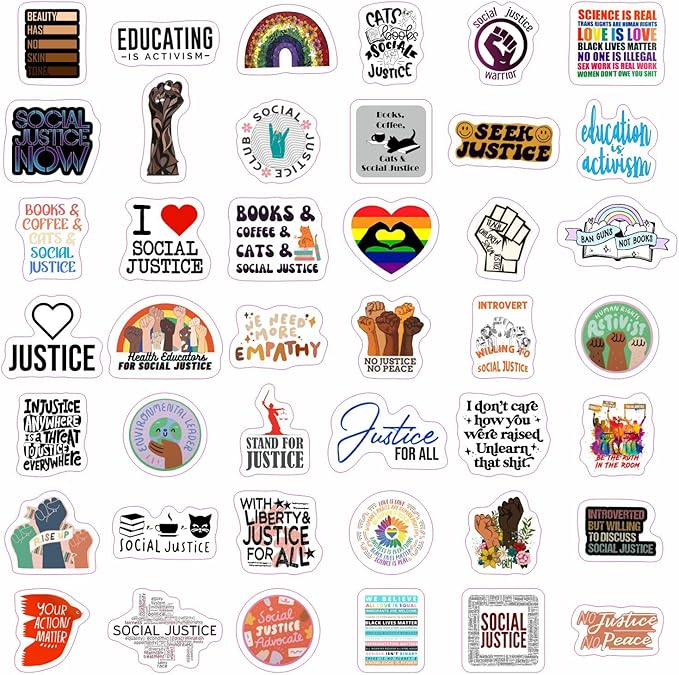 BulbaCraft Social Justice Stickers – Feminist, Black Lives Matter, Equality & Activism Decals – Waterproof Vinyl Stickers for Laptops, Water Bottles, Journals