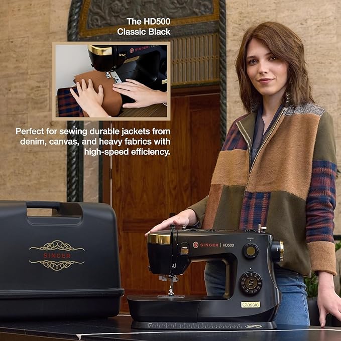 SINGER Special Edition Super Bundle | Vintage-Inspired Heavy Duty 500 Classic Sewing Machine Plus Carrying Case | Strong Motor, 23 Stitches, Metal Frame, LED, Needle Threader, Buttonhole, Accessories